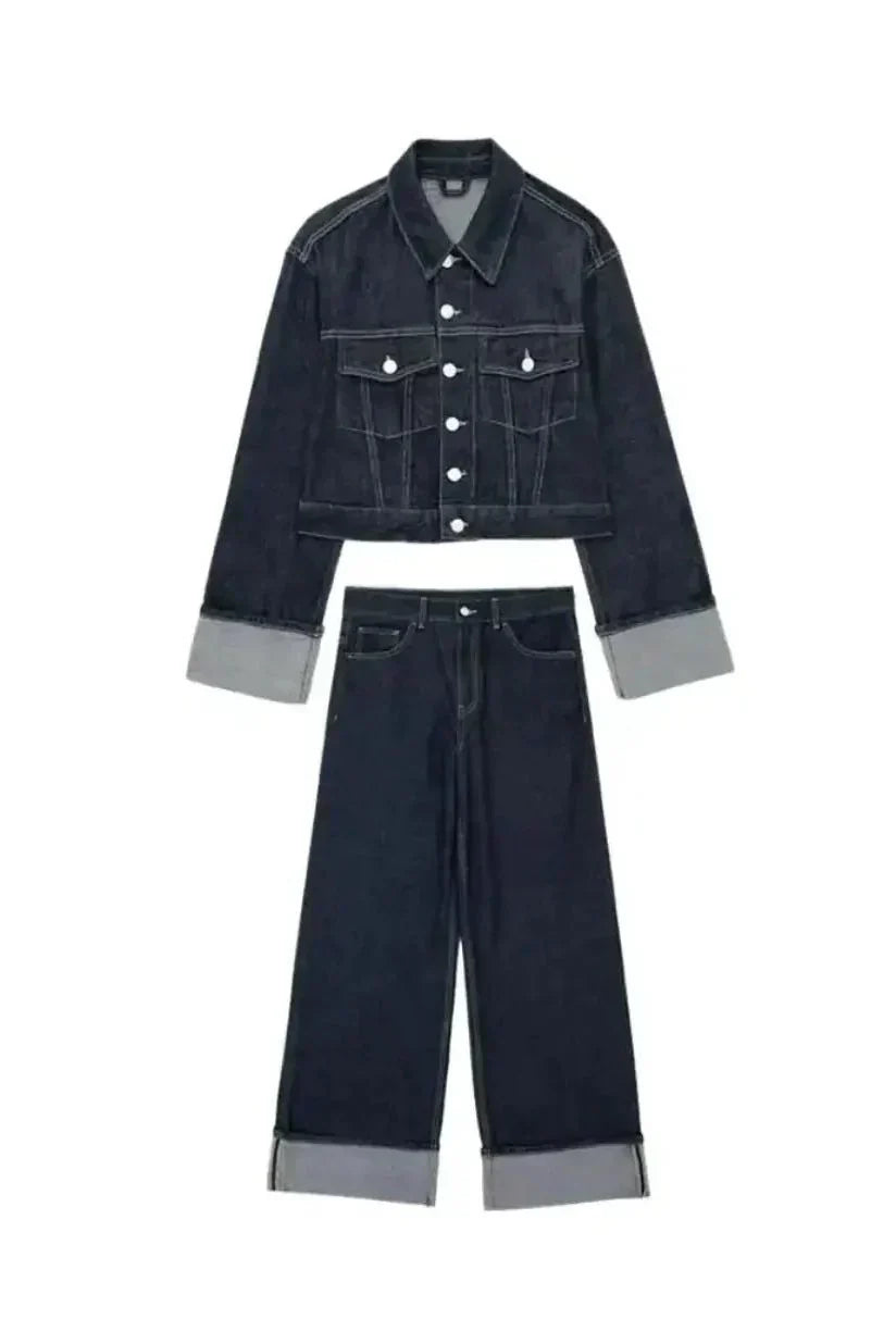 Denim Co-Ord Set – Jeansjacke & High-Waist Jeans